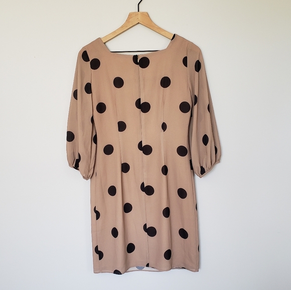 Amanda Uprichard Polka Dot Walsh Dress Tan Black Neutral SZ XS - Picture 3 of 6
